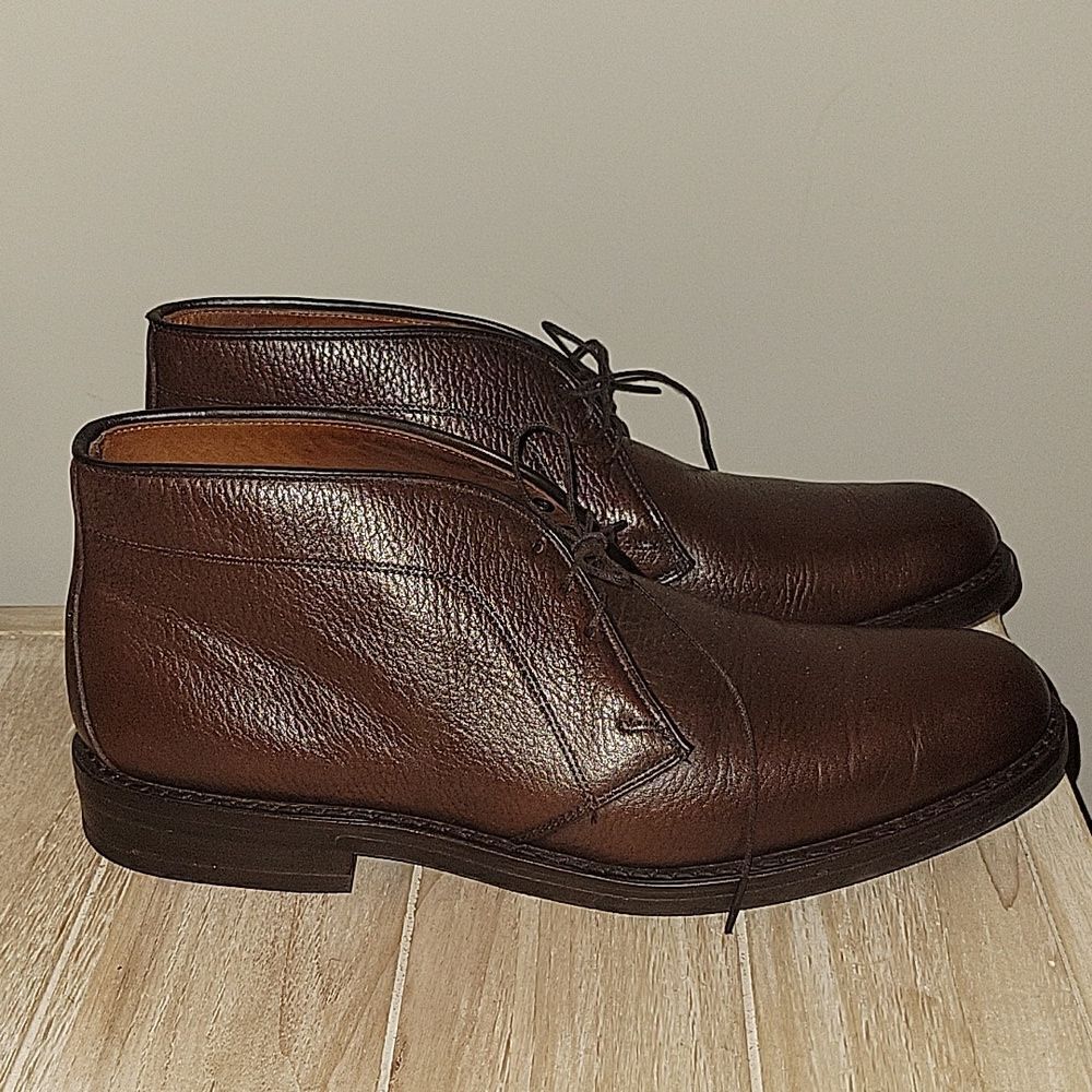 Allen Edmonds Men's 10 B Malvern $595 Chukka Boots 100% Leather Lace Up Brown